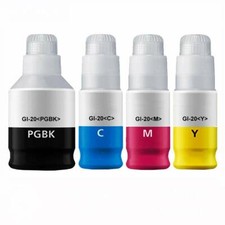 4P Comp GI-20 Black Cyan Magenta Yellow Ink Bottle For Canon Pixma G5020 G6020 picture