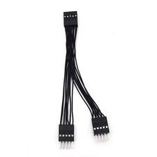 10cm Y-shape Main Board USB Expansion Cable USB2.0 9 Pin 1 in 2 Full Black Cable picture