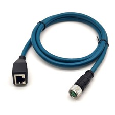 1m M12 8 Pin ACode Female To RJ45 Female Cat 6 Industrial Ethernet Cable Hub picture