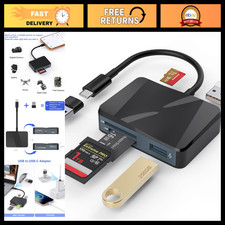 5-in-1 USB-C SD Card Reader Adapter, Dual USB-A & MicroSD for iPhone/iPad/Androi picture