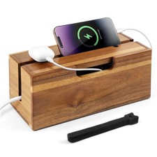 Acacia Cable Management Box 12 Inch L Cord Hider Organizer With Phone Stand TV picture