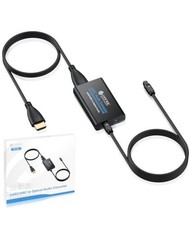 eSynic Professional eARC Audio Extractor-192KHz ARC to Optical Black & Blue picture