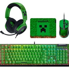 Minecraft PC Keyboard and Mouse Gaming Bundle with Headset and Mouse Pad picture