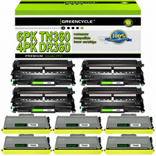 6x TN360 Toner + 4x DR360 Drum Compatible for Brother DCP-7040 MFC-7320 HL-2150N picture