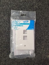 Leviton-2-Port QuickPort Wall Plate White Single Gang Face Cover picture