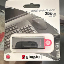 Kingston DataTraveler Exodia 256GB USB 3.2 USB-A Capless Flash Drive Black/Red picture