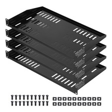 VEVOR 1U Server Rack Shelf, 4 PCS, 50 lbs Max Load-Bearing Vented Cantilever, Wa picture