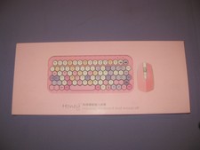 Honey Hive Hexagon Key Pink Wireless Keyboard & Mouse Set picture