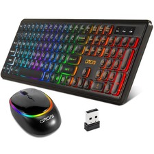 Wireless Keyboard and Mouse CHONCHOW Rechargeable LED Combo RGB Backlit Keypa... picture