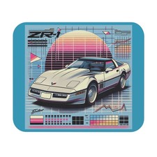 C4 ZR-1 Mouse Pad Retro Vaporwave 80s 90s Chevy Sports Car Desk Mat picture