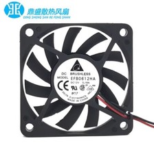 Delta EFB0612HA 6010 DC12V 0.18A 6CM 2-Wire Dual Ball Cooling Fan picture
