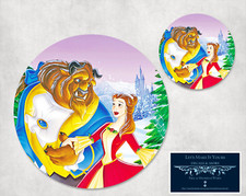 BEAUTY & THE BEAST WINTER HOLIDAY - MOUSEPAD & COASTER 2 PIECE OFFICE GIFT SET picture
