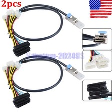 2pcs External Mini SAS SFF-8088 26P to 4X SAS SFF-8482 with IDE Power Cable 1m picture