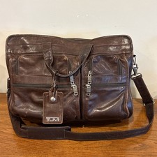 VTG 70s Tumi Brown Leather Expandable Briefcase Laptop Messenger Bag Rugged Worn picture