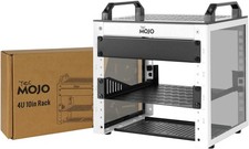 Compact 10-Inch Network Rack with Translucent Panels for AV Equipment, White picture