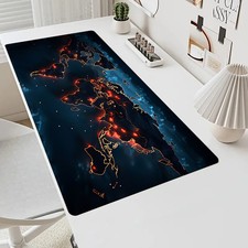 World Map LED Glow Mouse Pad Oversized Game Desk Pad with Bright Colors Smooth picture