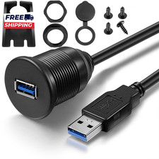 USB 3.0 Male to USB 3.0 Female AUX Flush Mount Car Mount Extension Cable for Car picture