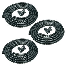 3 Pcs 20mm x 1.5M Spiral Zip Wrap Wrapping Cable Storage Wire Organizer Black picture