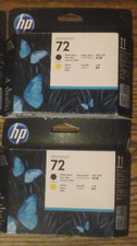 LOT 2 GENUINE 2019 HP 72 YELLOW BLACK PRINTHEAD DESIGNJET T610 T1100 C9384A NEW picture