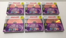 Maxell DVD+R Sparklers 5pk - (lot of 6) (RW, 4.7gb, up to 8x, 120 minutes) NEW picture
