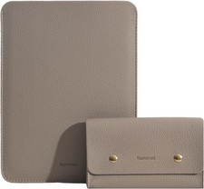 PU Leather Padded Laptop Sleeve 16Inch for MacBook Pro 15 & 16 with Charger Pouc picture