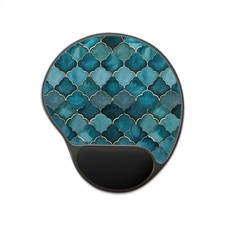 Teal Moroccan Tile Mouse Pad with Wrist Rest picture