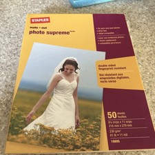 Staples Photo Supreme 38 Sheets Double Sided Fingerprint Resistant  19895 picture