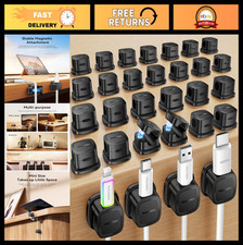 30-Pack Magnetic Cable Clips & Straps - Adjustable Cord Organizer for Home/Offic picture