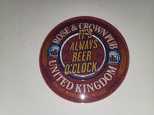 Disney Parks Epcot World Showcase Rose & Crown Pub UK 3-D Round Acrylic Magnet picture