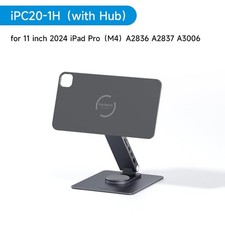HAGIBIS MAGNETIC IPAD STAND WITH USB C DOCKING STATION, 360° ROTATABLE -  GRAY picture