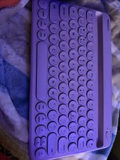 Macally Slim Bluetooth Keyboard KEYBATPU Purple Built-In Battery QWERTY picture