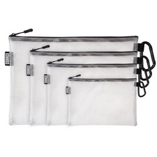 GOBAGS Air Production Multi-Size Clear Zipper Pouch (4‑Pack) – Multi, Black picture