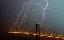 Landscape architecture bridge night lights lightning Custom Gaming Mat Desk picture