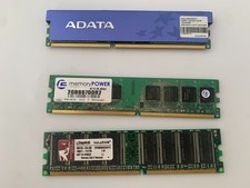 Lot of 3 Desktop RAM DDR DDR2 DDR3 4GB ADATA 2GB MemoryPower Kingston 512MB picture