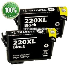 2pk 220XL T220XL Black Ink for Epson  XP-320 XP-420 XP-424 WF2630 WF2650 WF2660 picture