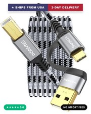 SNANSHI USB B to USB C 10 FT, Nylon Braided USB C to USB B Printer Cable for Pri picture