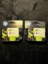 HP 67XL Ink Cartridges - Tri-color 3YM58AN Set Of 2, New Unopened Boxes. picture