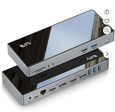 IVIIN D6902 Black 4K Dual Display USB 3.0  Docking Station-FACTORY SEALED picture