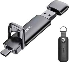 SSK 128GB Dual USB C Flash Drive,2-In-1 Type C+ USB a 3.2 Gen2 Solid State Thumb picture