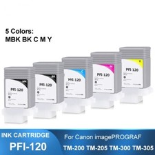 PFI-120 5x130ML Ink Cartridge With Full Ink For Canon TM-200 TM-205 TM-305 TM300 picture