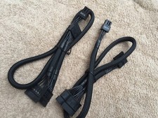 Lot 2 pcs eVGA supernova  6 pin  to 3x SATA DRIVER POWER cable ORIGINAL picture