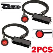 2 Pcs 24 Pin ATX Red LED Power On/Off Switch Jumper Bridge Adapter Cable picture