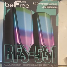 beFree Sound BFS-531 2.0 Gaming RGB LED Computer Speakers, Black, USB/AUX picture