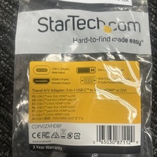 StarTech Travel A/V Adapter: 3-in-1 USB-C to VGA, HDMI or DVI - BRAND NEW picture