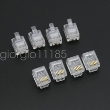 50Pcs RJ12 RJ11 Tel ADSL Crystal Head Modular Plugs 6P6C For Solid Connectors picture