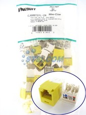 (24-PACK) Panduit CJ688TGYL-24 Cat6 Mini-Com Jack Module, Yellow GENUINE ~STSI picture