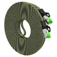 Cat 7 Ethernet Cable High Speed Nylon Braided Flat Internet Computer picture
