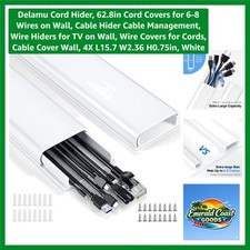 White Cord Covers - 62.8in UL94 V-0 Rated Cable Hider for Safety picture