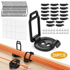20Pcs Adjustable Cable Clips Cord Organizer Wire Holder Set for Desk Home Office picture