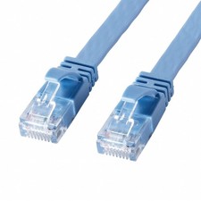 Sanwa Supply Category 6A Flat LAN Cable, 30m, Blue KB-FL6AL-30BL picture